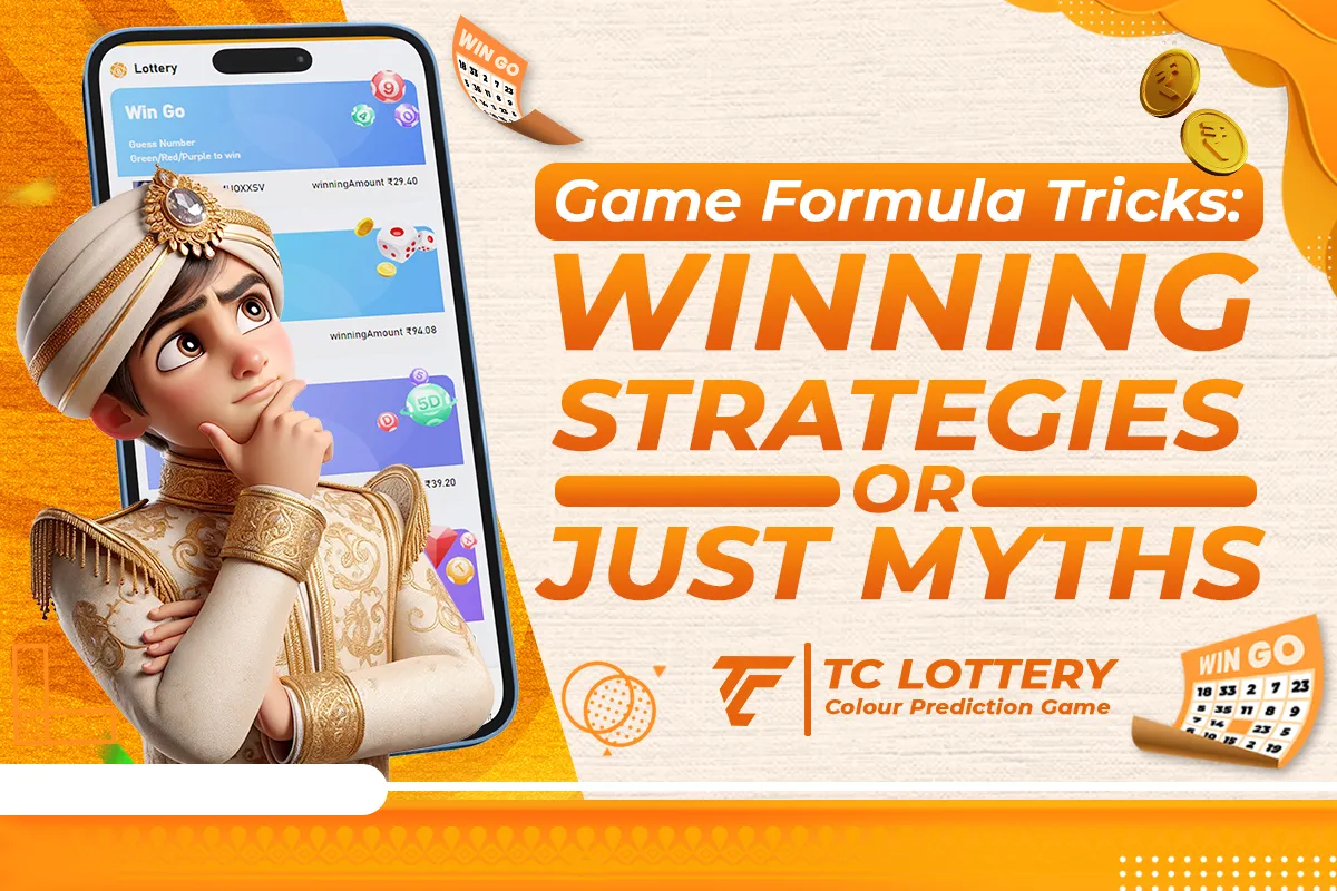 This conceptual image presents a thought-provoking visual about color prediction game strategies. The bold text "WINNING STRATEGIES OR JUST MYTHS" dominates the composition, juxtaposed with lottery-style imagery and game elements. The design features:

A split composition contrasting strategy concepts with chance elements

Vibrant color palette typical of prediction games (reds, greens, blues)

Abstract game symbols and probability indicators

Clean typography emphasizing the debate around game tactics